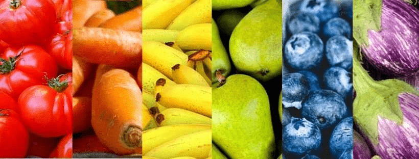 A rainbow of fruit and vegetables A rainbow of fruit and vegetables