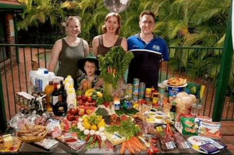 Photo of what an average family like the Molloys eat each week Photo of what an average family like the Molloys eat each week