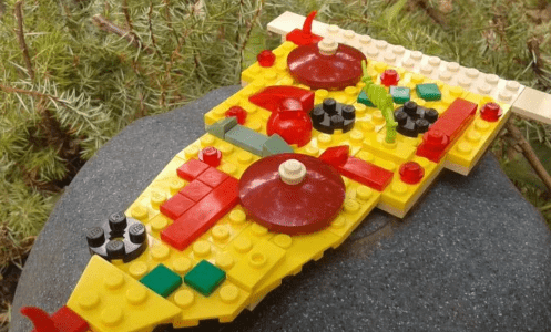 Lego sculpture of a slice of pizza Lego sculpture of a slice of pizza