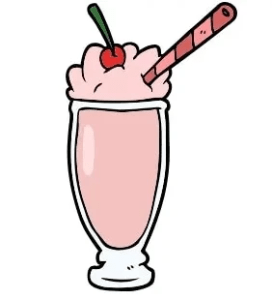 Cartoon of a tasty berry milkshake Cartoon of a tasty berry milkshake