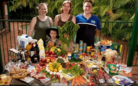 Photo of an average Australian weekly food shop Photo of an average Australian weekly food shop