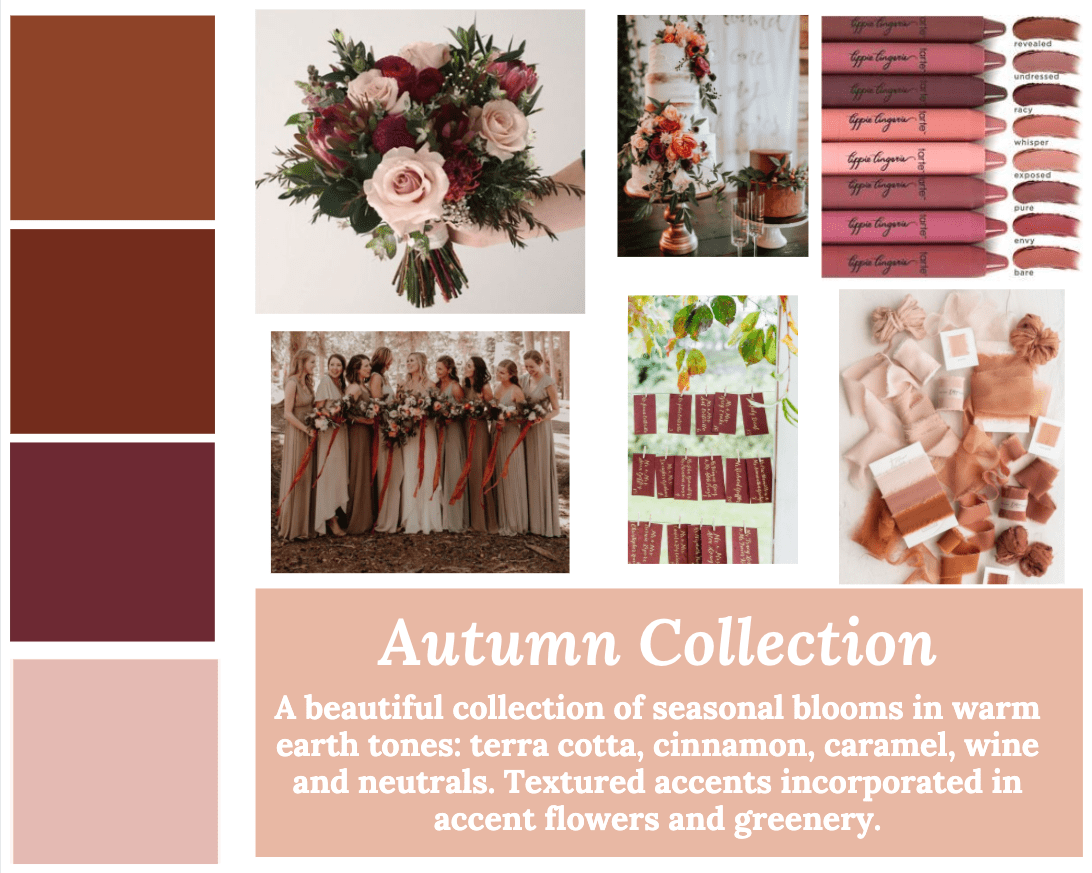 Fall Wedding Color Palette Inspiration Mood Board for Dallas Wedding Flowers Fall Wedding Color Palette Inspiration Mood Board for Dallas Wedding Flowers