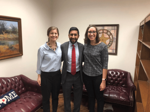 (left to right) Alexis Taylor, Eiman Siddiqui, and Madeline Krebs at the Capitol to testify on HB 278, a bill to provide high school students more information about different colleges and majors in Texas (left to right) Alexis Taylor, Eiman Siddiqui, and Madeline Krebs at the Capitol to testify on HB 278, a bill to provide high school students more information about different colleges and majors in Texas