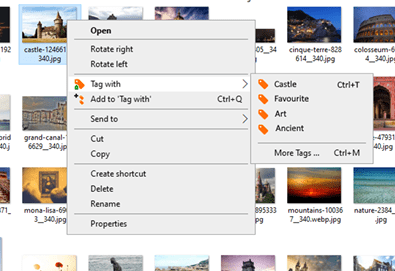 Tag photos using the 'Tag with' list Tag photos using the 'Tag with' list