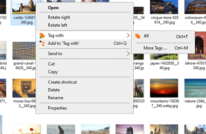Tag all photos into a working set Tag all photos into a working set