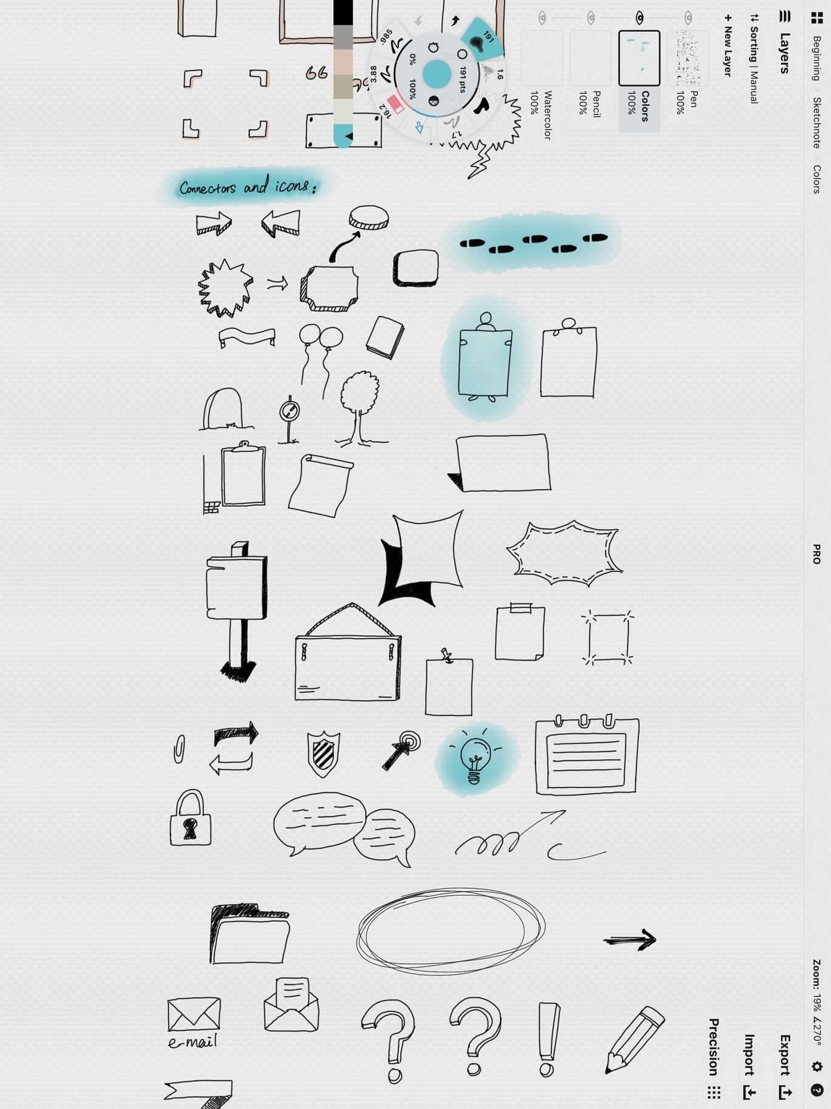 sketchnote connectors and icons sketchnote connectors and icons