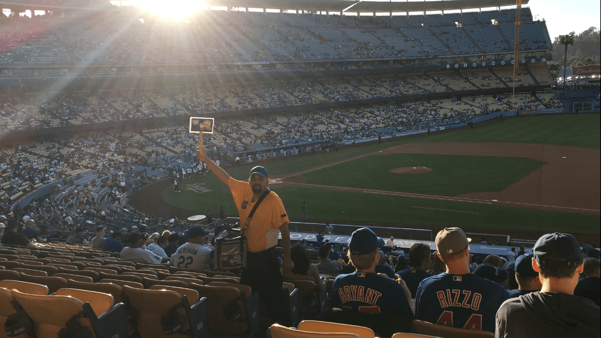 Vendor at Dodger Stadium Vendor at Dodger Stadium