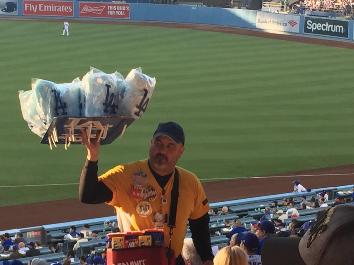 Cotton Candy Vendor at Dodgers Stadium in Los Angeles Cotton Candy Vendor at Dodgers Stadium in Los Angeles