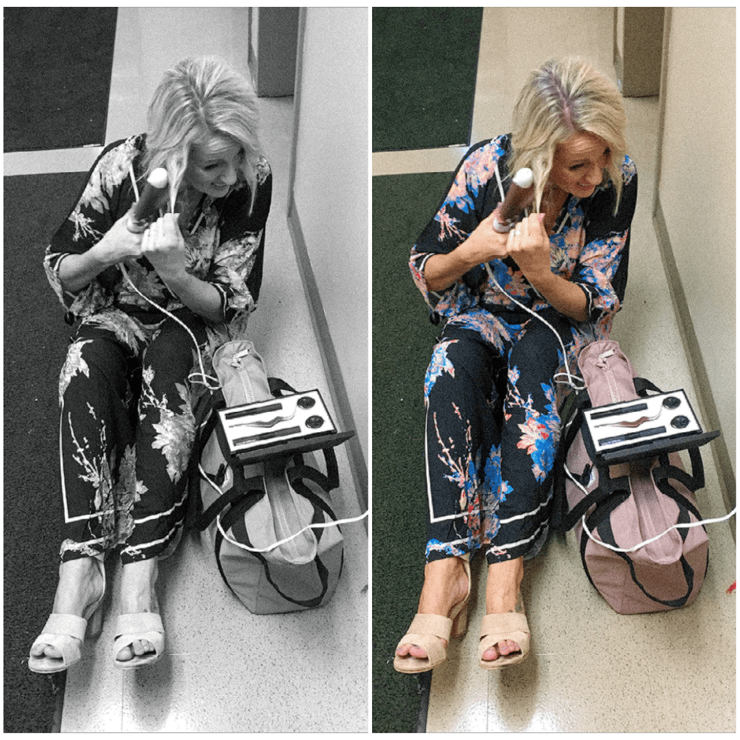 An actor curls her hair before show time. Prepping for Dayspring Academy's annual Disney Gala. An actor curls her hair before show time. Prepping for Dayspring Academy's annual Disney Gala.