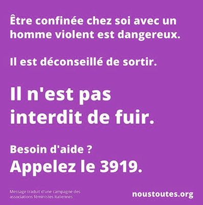 Message posté par l'association Nous Toutes sur son compte Instagram Message posté par l'association Nous Toutes sur son compte Instagram