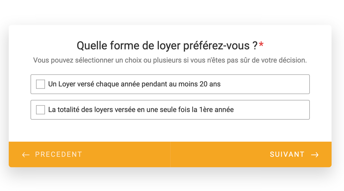 FORME de contrepartie financière FORME de contrepartie financière