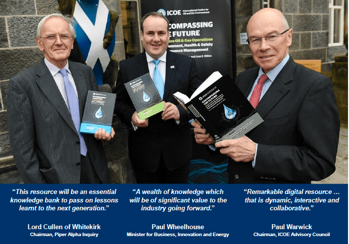 Lord Cullen, Paul Wheelhouse and Paul Warwick at the publication launch, University of Aberdeen Lord Cullen, Paul Wheelhouse and Paul Warwick at the publication launch, University of Aberdeen