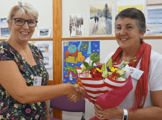 Karen congratulating Claire at our AGM earlier this year Karen congratulating Claire at our AGM earlier this year