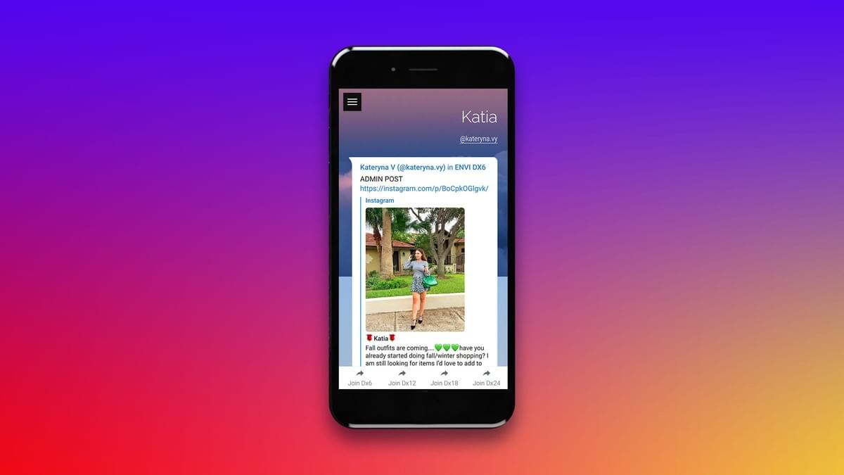 Image of Phone, Screen Displaying Envi Instagram Engagement Admin Page Image of Phone, Screen Displaying Envi Instagram Engagement Admin Page