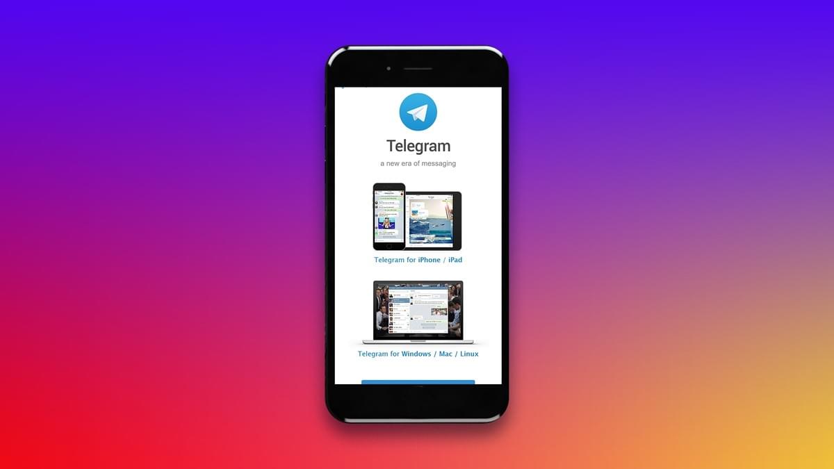 Image of Phone, Screen Displaying Telegram Messenger Website Image of Phone, Screen Displaying Telegram Messenger Website