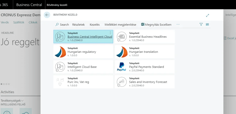 Dynamics 365 Business Central lokalizációs bővítmény Dynamics 365 Business Central lokalizációs bővítmény
