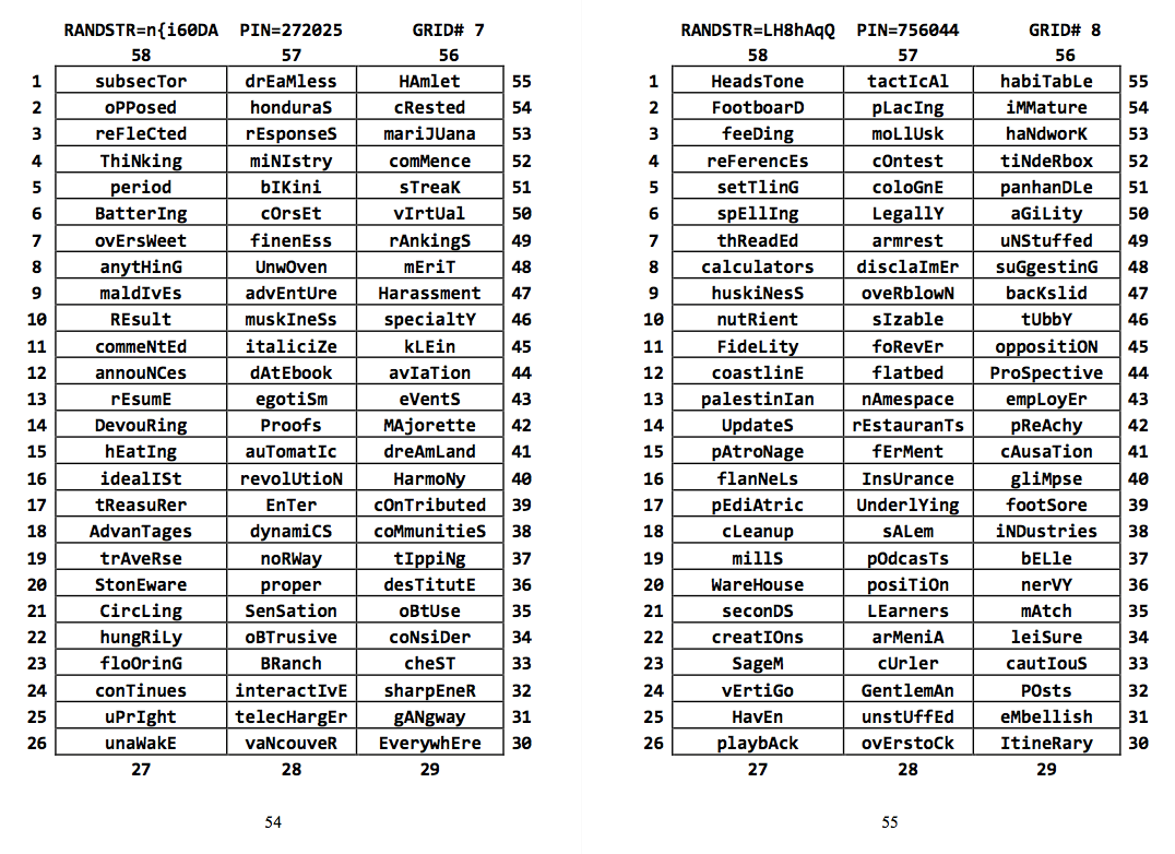 One Time Grid Word Grid Example One Time Grid Word Grid Example