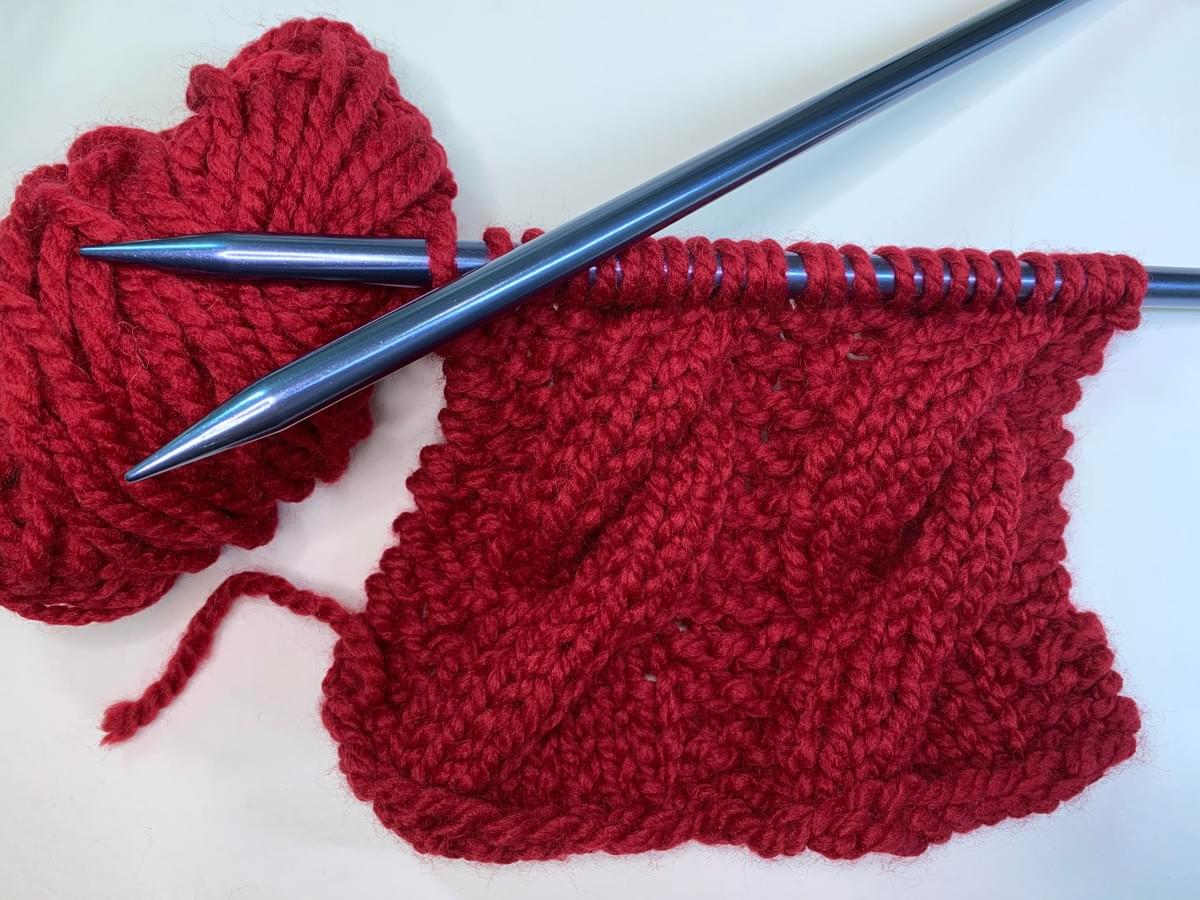 Avoid stretching by keeping needles on the project. Avoid stretching by keeping needles on the project.