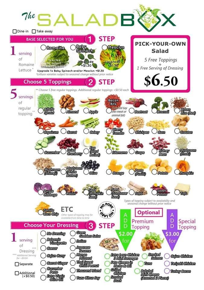 THE SALADBOX @ TAMPINES AND THE SALADBOX @ BUGIS THE SALADBOX @ TAMPINES AND THE SALADBOX @ BUGIS