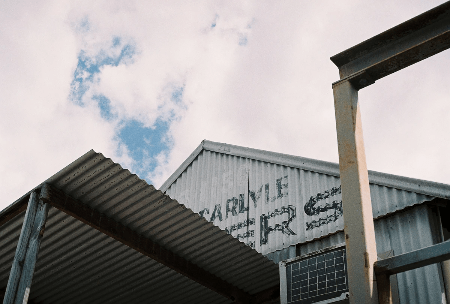 Yashica Ic Lynx 5000E camera test image, corrugated iron buildings and some blue sky Yashica Ic Lynx 5000E camera test image, corrugated iron buildings and some blue sky