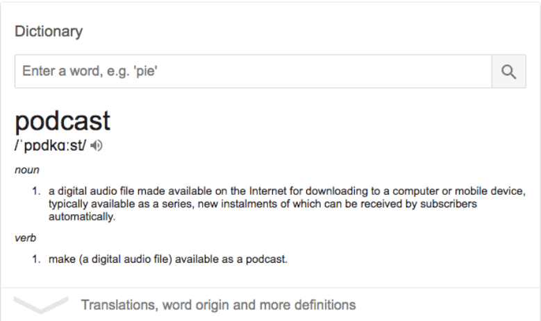 Podcast ist laut Definiton: "a digital audio file" Podcast ist laut Definiton: "a digital audio file"