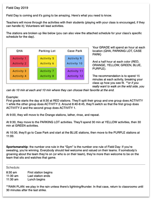 Field Day Plan Field Day Plan