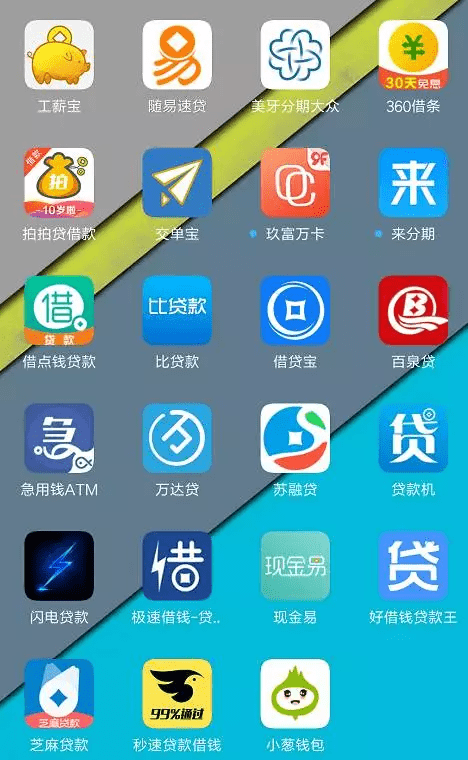 Popular Chinese cash loans and merchandise loans apps (Source) Popular Chinese cash loans and merchandise loans apps (Source)