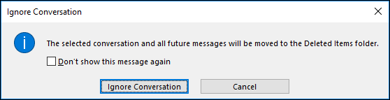 Outlook Ignore Conversation Window Outlook Ignore Conversation Window