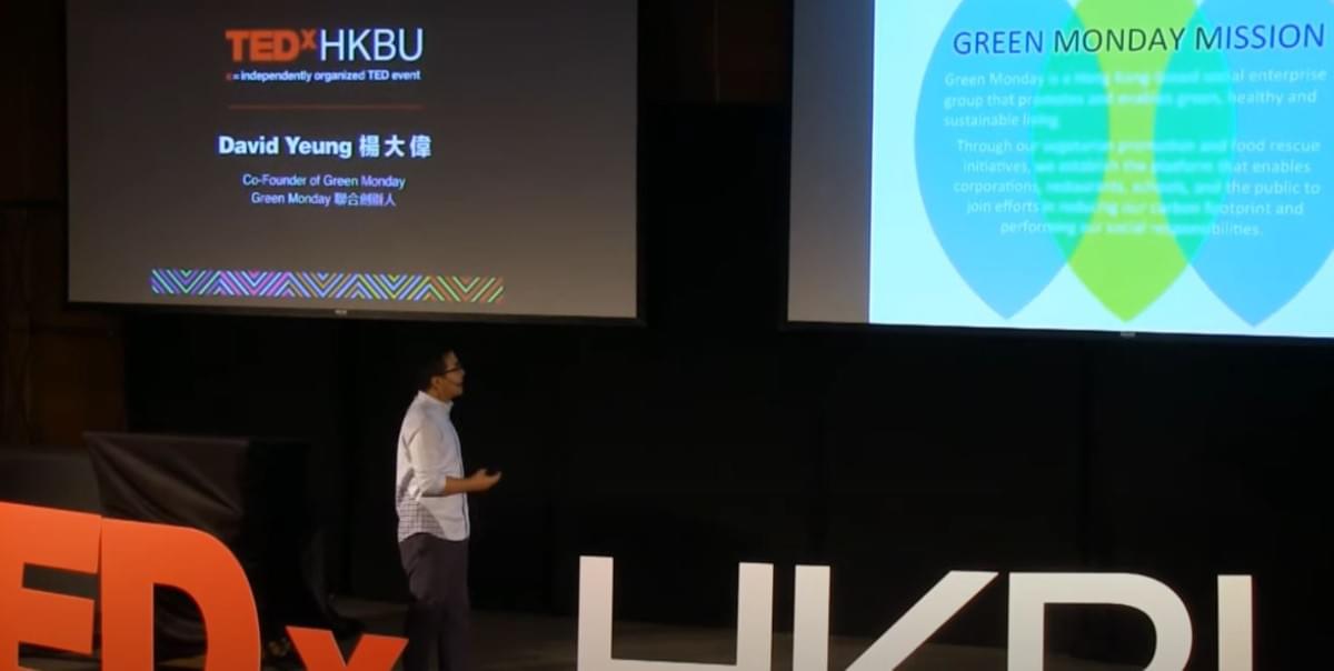 David Yeung during a TEDx Talk in 2014 presenting the mission of Green Monday and the threats of animal agriculture to our environment David Yeung during a TEDx Talk in 2014 presenting the mission of Green Monday and the threats of animal agriculture to our environment