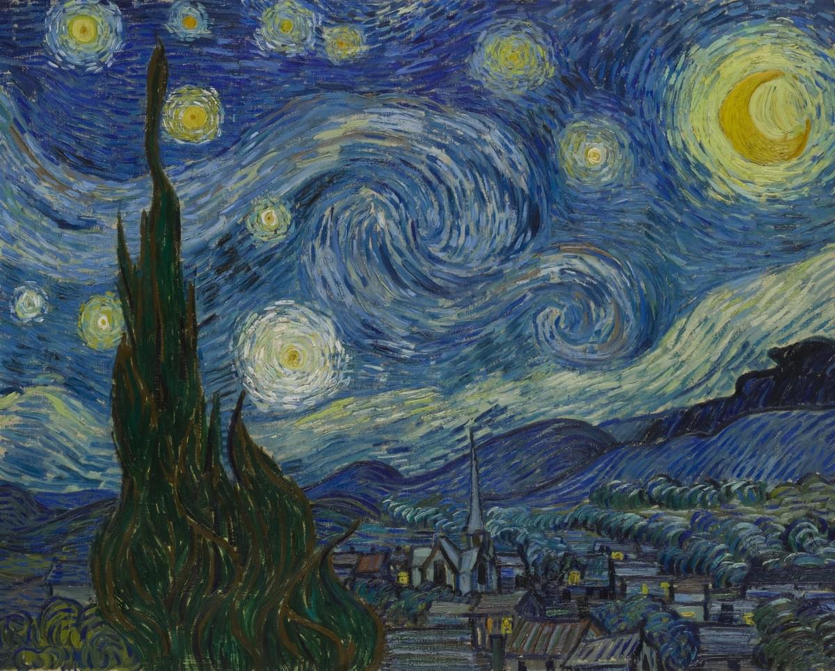 Vincent Van Gogh's "Starry Night" inspired Dutch Designer, Daan Roosegaarde, to create his illuminated bike path in the Netherland. Vincent Van Gogh's "Starry Night" inspired Dutch Designer, Daan Roosegaarde, to create his illuminated bike path in the Netherland.