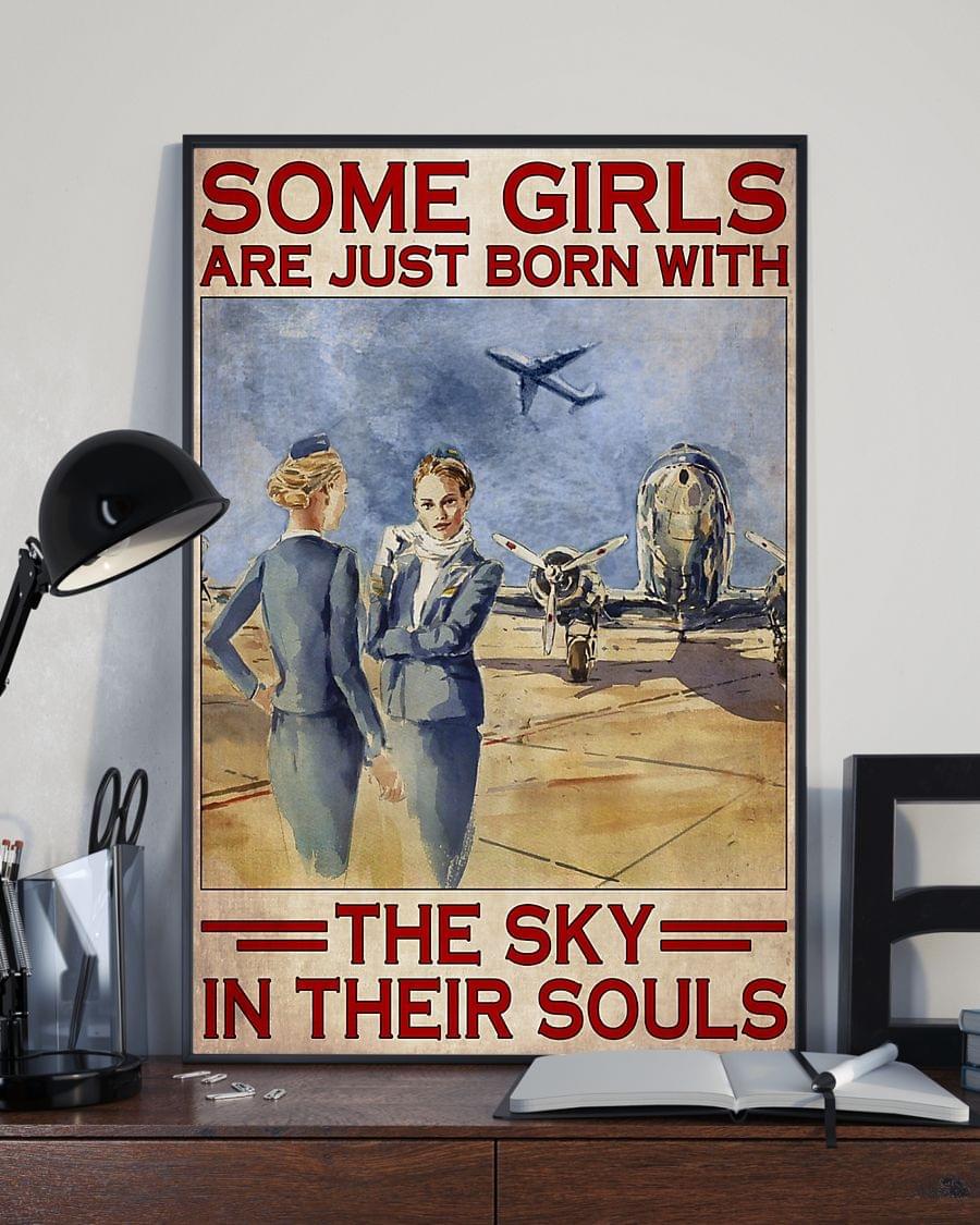 Wallpaper Hot Flight Attendant Some Girls Are Born With The Sky In Their For iPhone Free