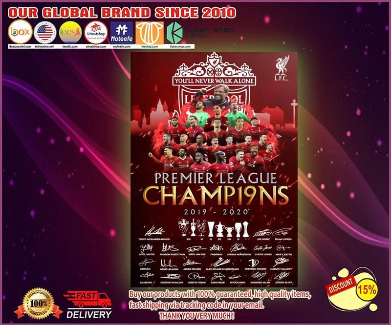 Liverpool Premier League Champion 2019 2020 Poster