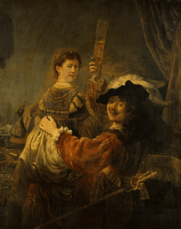 Rembrandt and Saskia in the parable of the Prodigal Son, 1625-1669, Rembrandt van Rijn, Dresden: Staatliche Kunstsammlungen Dresden, Gemäldegalerie Alte Meister. (圖|作者取自https://rkd.nl/explore/images/30698) Rembrandt and Saskia in the parable of the Prodigal Son, 1625-1669, Rembrandt van Rijn, Dresden: Staatliche Kunstsammlungen Dresden, Gemäldegalerie Alte Meister. (圖|作者取自https://rkd.nl/explore/images/30698)