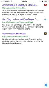 The GitHub Physical Web app displays the metadata from three Blesh UriBeacons The GitHub Physical Web app displays the metadata from three Blesh UriBeacons