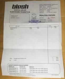 The Blesh invoice from Constantinople The Blesh invoice from Constantinople