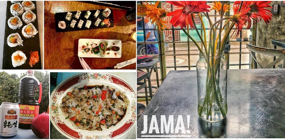 JAMA has an ample Asian inspired menu. JAMA has an ample Asian inspired menu.