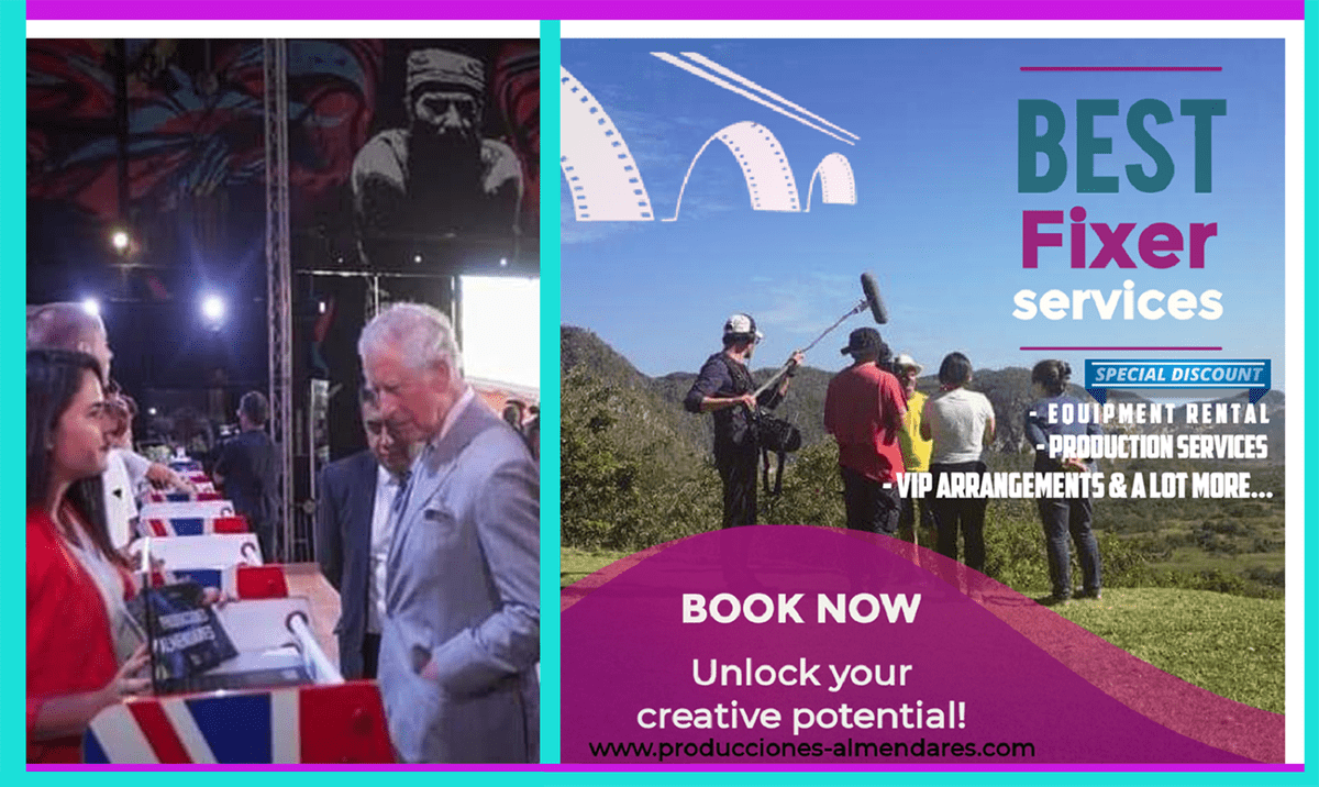 Patricia Santa Coloma, founder of Producciones Almendares, meets the Prince of Wales in 2019. Patricia Santa Coloma, founder of Producciones Almendares, meets the Prince of Wales in 2019.