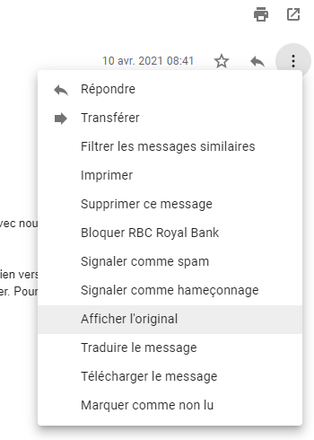 Affichez les en-têtes d’emails dans GMAIL Affichez les en-têtes d’emails dans GMAIL
