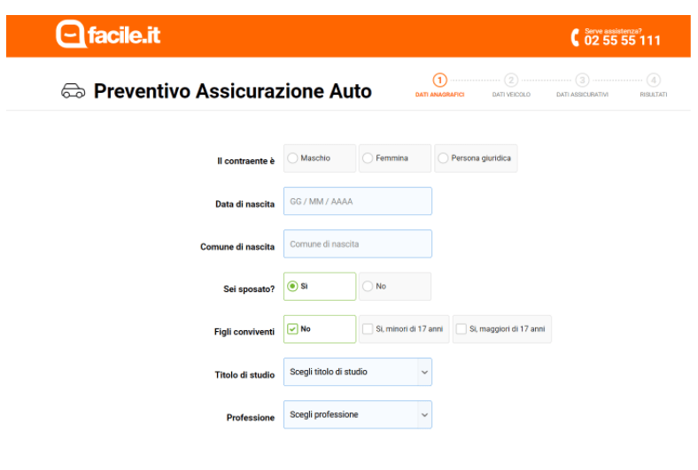 Progress tracker su Facile.it Progress tracker su Facile.it