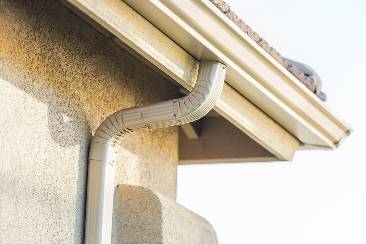 Roofline with gutters on it Roofline with gutters on it