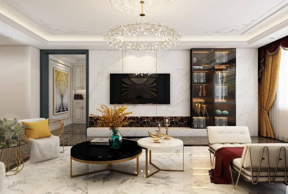 四室二厅 轻奢风格 装修方案 软装设计 轻奢家具 别墅装修