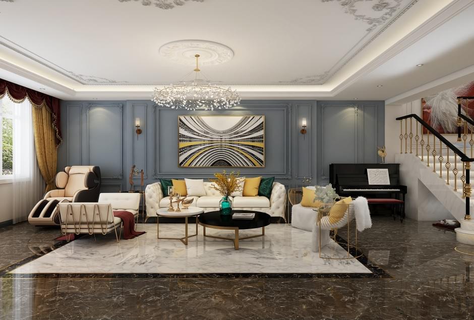 四室二厅 轻奢风格 装修方案 软装设计 轻奢家具 别墅装修