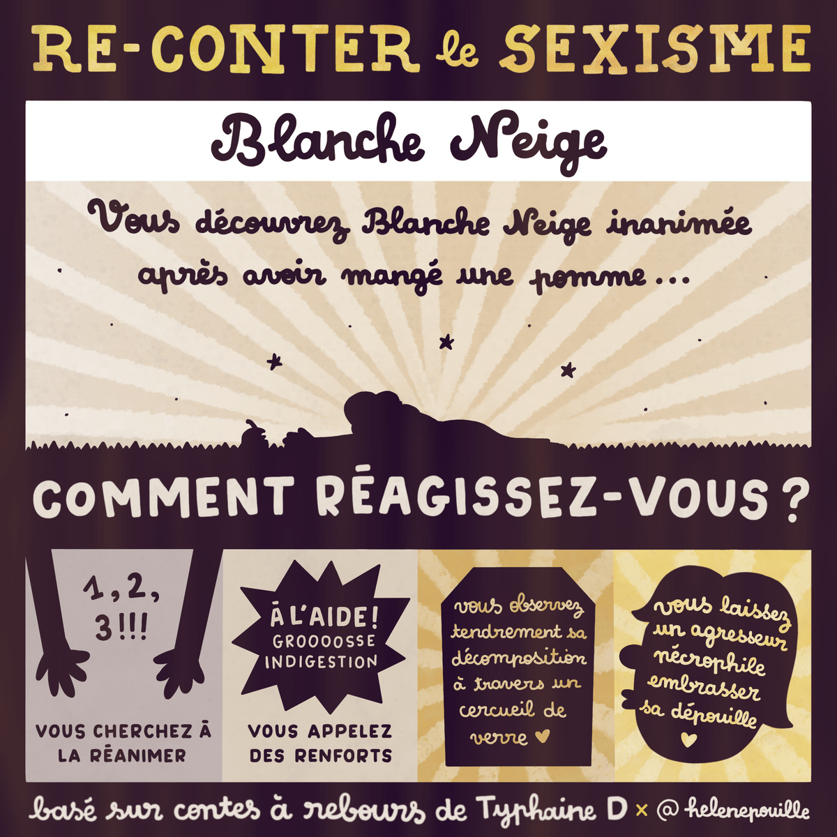 facilitation graphique, facilitation visuelle, sketchnotes, infographie, hélène pouille, typhaine d, contes à rebours, contes de fées, féminisme, sexisme, blanche neige facilitation graphique, facilitation visuelle, sketchnotes, infographie, hélène pouille, typhaine d, contes à rebours, contes de fées, féminisme, sexisme, blanche neige