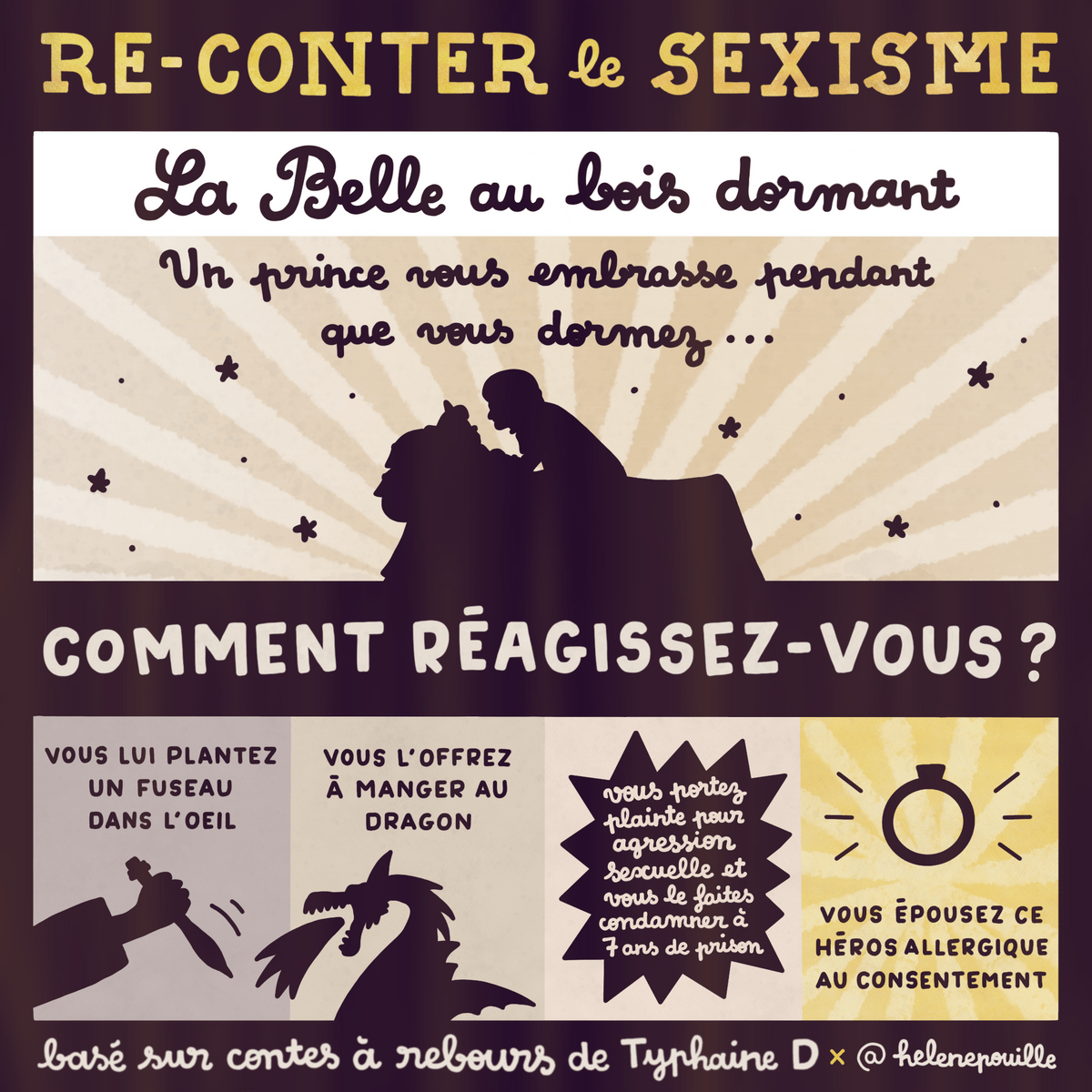 facilitation graphique, facilitation visuelle, sketchnotes, infographie, hélène pouille, typhaine d, contes à rebours, contes de fées, féminisme, sexisme, belle au bois dormant facilitation graphique, facilitation visuelle, sketchnotes, infographie, hélène pouille, typhaine d, contes à rebours, contes de fées, féminisme, sexisme, belle au bois dormant