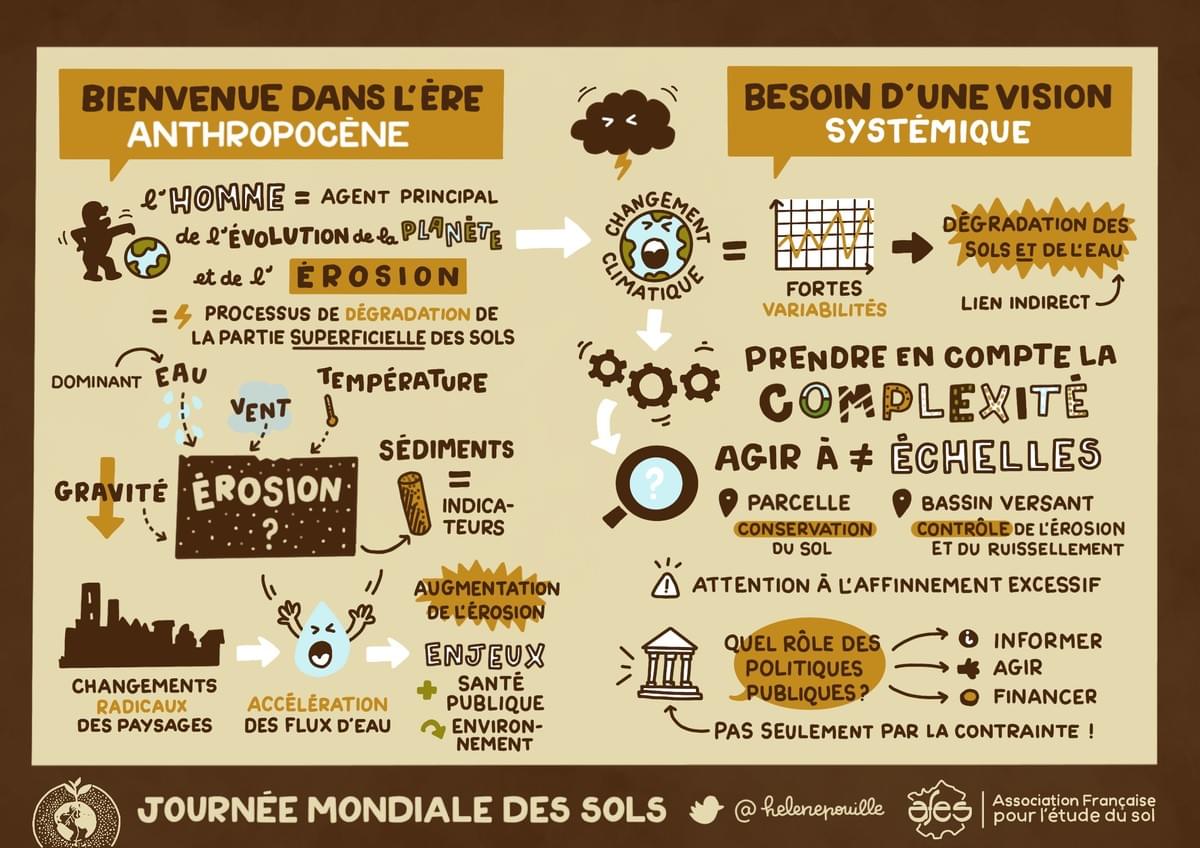 facilitation graphique, facilitation visuelle, sketchnotes, hélène pouille, écologie, érosion, sols facilitation graphique, facilitation visuelle, sketchnotes, hélène pouille, écologie, érosion, sols