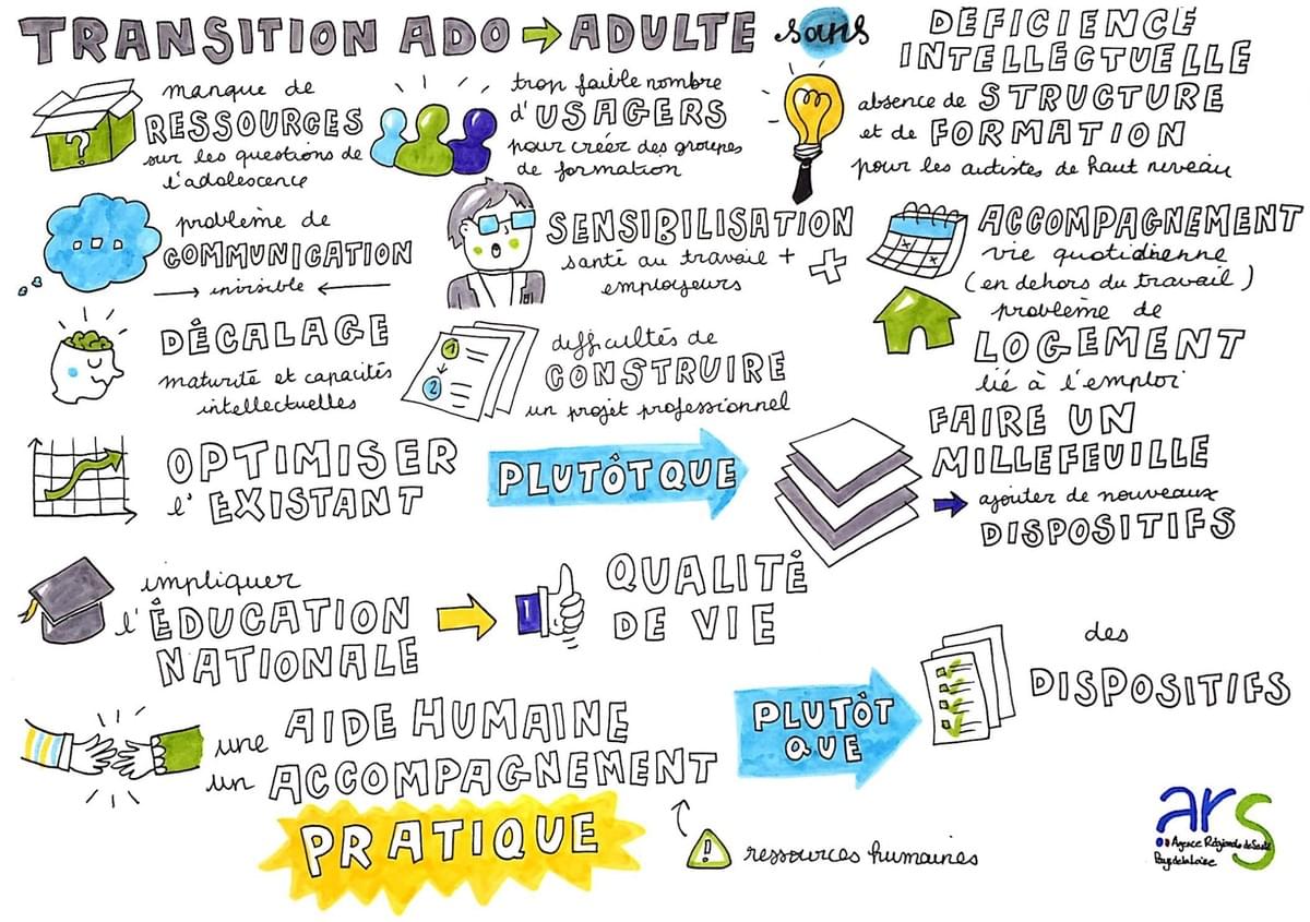 facilitation graphique, facilitation visuelle, sketchnotes, hélène pouille, santé, autisme, ars, pays de la loire facilitation graphique, facilitation visuelle, sketchnotes, hélène pouille, santé, autisme, ars, pays de la loire