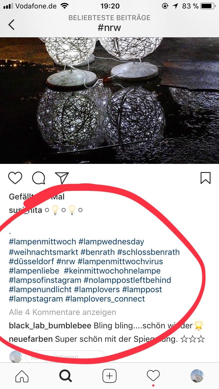 Instagram-Screenshot-Hashtags-Uebersicht Instagram-Screenshot-Hashtags-Uebersicht