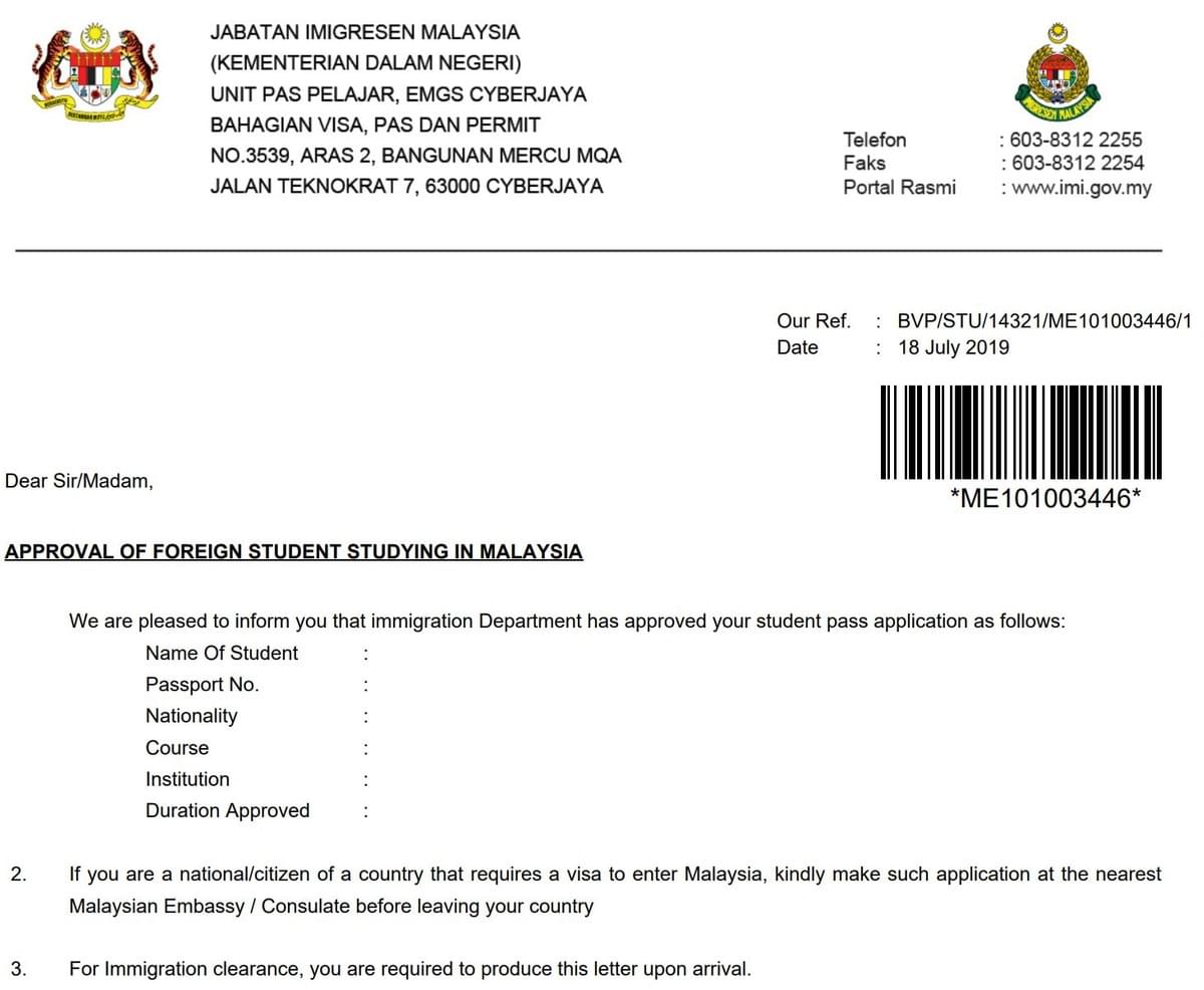 Visa Approval Imigrasi Malaysia Visa Approval Imigrasi Malaysia