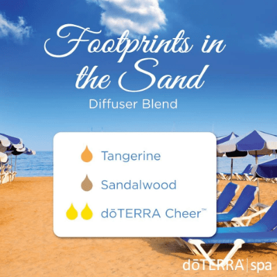Begin your summer day with this earthy blend of Footprints in the Sand diffuser blend. Begin your summer day with this earthy blend of Footprints in the Sand diffuser blend.