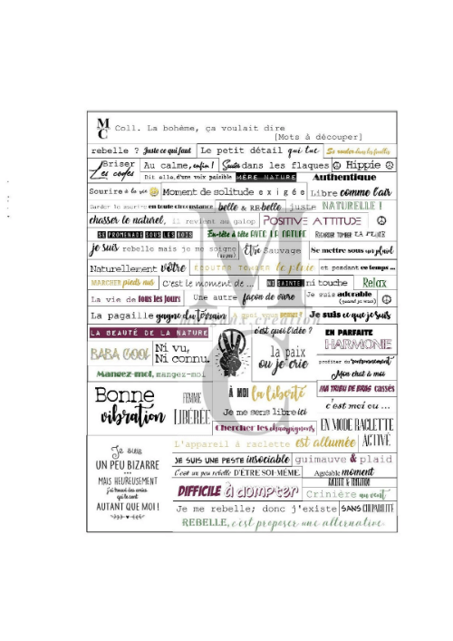 Scrapbooking français - Planche de mot à découper - Margaux création Scrapbooking français - Planche de mot à découper - Margaux création